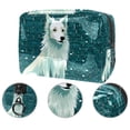 thumbnail image 2 of Pixel Dog PVC Waterproof Cosmetic Travel Bag Zipper Pouch Large Capacity Printed Design for Ladies Girls Men - for Travel, 2 of 6