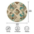 thumbnail image 3 of 15.4" Round Placemat Set of 1 Polyester Fabric Place Mats Non-Slip Dining Kitchen Table Mats for Kitchen Party Decor Natural Abstract Shapes, 3 of 5