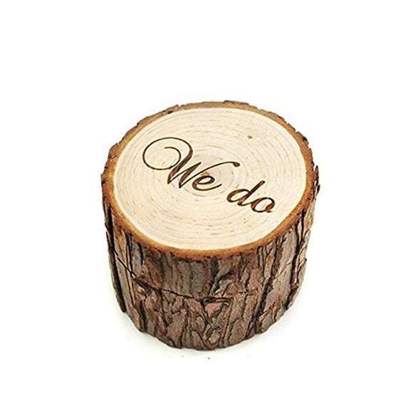 EDOBLUE Boîte à Bagues de Mariage, Porte-Anneaux de Mariage, Boîte de Mariage pour Bagues, Boîte Rustique