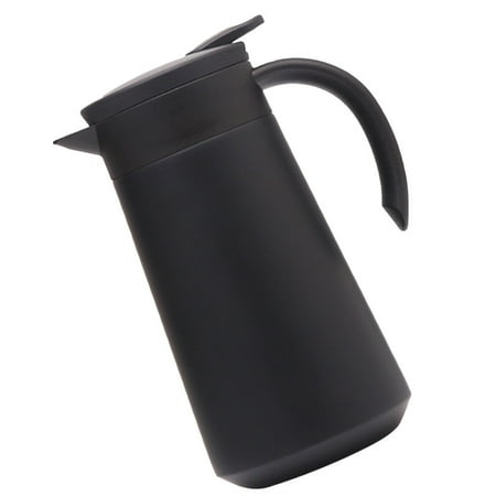 

800ml Double-Layer Stainless Steel Coffee Pot Simple Teapot Handheld Coffee Kettle for Home Kitchen Coffee Shop (Black)