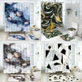 thumbnail image 3 of CSCHome 4PCS Shower Curtain Set Polyester Bath Curtain Bathroom Rugs Toilet Lid Cover Bathroom Decor, 3 of 5