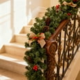 thumbnail image 4 of Pre-Lit Christmas Garland Artificial Greenery with Pine Cones and Bows,for Fireplace Mantel Staircase Door, Indoor Outdoor Holiday Decor for Home Gate Bar, 4 of 8