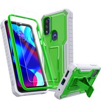 FITO For Moto G Pure Case, Phone Case with Screen Protector and Kickstand (Green)