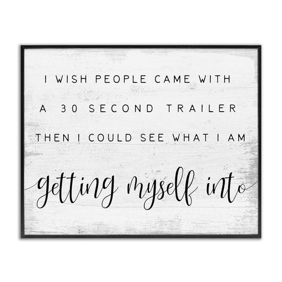 Stupell Industries Eclectic People had 30 Second Trailer Black Framed Giclee Art, 14 x 11, by Lil' Rue