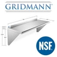 thumbnail image 5 of GRIDMANN 14" x 36" NSF Stainless Steel Kitchen Wall Mount Shelf w/ Backsplash, 5 of 7
