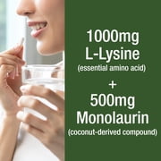 Peak Performance L-Lysine + Monolaurin Immune Support Supplement, Skin & Lip Care, 60 Count