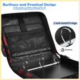 thumbnail image 4 of Zipper Binder with Shoulder Strap 2 inch 3 Ring Waterproof File Folder Organizer Bag 500 Sheet Red Roses and Hearts Pattern, 4 of 8