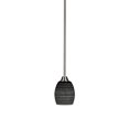 thumbnail image 1 of Toltec 3401-BN-4029 Paramount 1 Light Mini Pendant In Brushed Nickel Finish With 5" Black Matrix Glass, 1 of 1