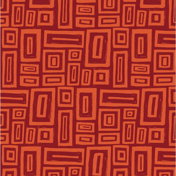 Blank Quilting Points of Hue Rectangle Geo Red Cotton Fabric By The Yard