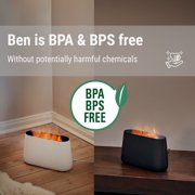 Stadler Form Ben humidifier and aroma diffuser, ultrasonic nebuliser for rooms of up to 270 sq. ft., incl. open fire effect, black