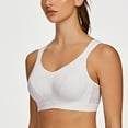 thumbnail image 3 of AGONVIN Women's High Impact Support Wirefree Bounce Control Plus Size Workout Sports Bra White 38DD, 3 of 6
