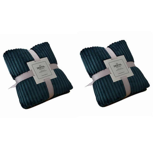 2 mantas de franela polar para sofá, manta suave, colcha de color sólido, funda de felpa para cama, regalo, Q
