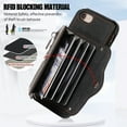 thumbnail image 3 of Crossbody RFID BLOCKING Wallet Case for iPhone 7 / 8 / SE 2022 2020 with Card Holder, Zipper Pocket Kickstand Function Shockproof Purse Phone Cover with Removable Shoulder Strap & Wrist Strap, Black, 3 of 8