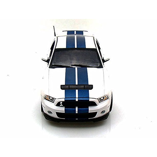 2013 Ford Shelby Cobra GT500 SVT White with Blue Stripes 1/18