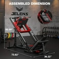 thumbnail image 3 of Jelens 1100lb Leg Press Machine，Hack Squat Machine with linear bearings for Home Gym，with 220 LB Weight Plate Combo for Strength Training,Red, 3 of 9