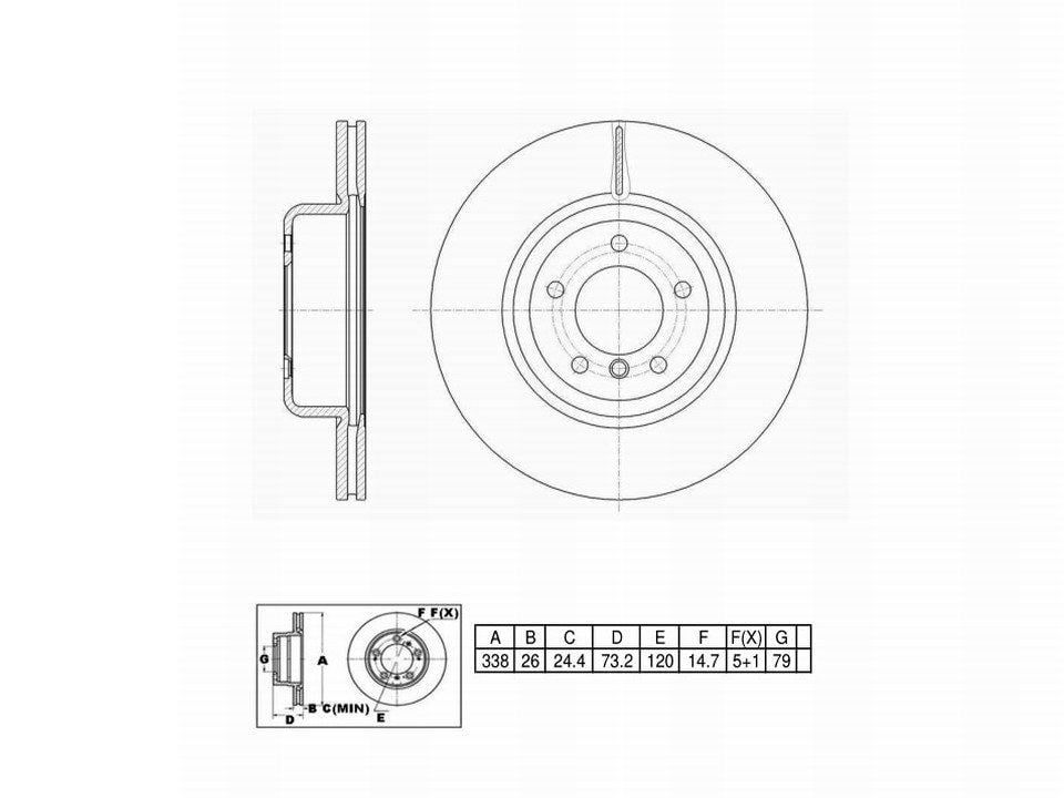 Winstop Brake Rotor, Front WS249719, BMW 135i 2013-2008