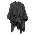 thumbnail image 1 of Wraps Womens Large Front Poncho Sweater Wrap Topper Knitted Elegant Shawls Cape For Fall Winter Wraps, 1 of 4