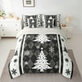 thumbnail image 2 of Castle Fairy Christmas Tree Snowflake 7 Pieces Bedding Comforter Set for Women Men Teens,Happy New Year Full Bedding Set Lightweight,Geometric Plaid Grid Fitted Sheet Flat Sheet, 2 of 8