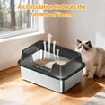 thumbnail image 2 of Studyset Stainless Steel Cat Litter Box, High Sided, Non-Stick, Odor Resistant Metal Litter Pan for Multiple Cats, Anti-Urine Leakage, Easy to Clean, Non-Slip Base, 2 of 7