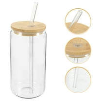 NIYANGLE Drinking Cup With Lid Juice Cup Glass 1Pack