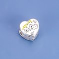 thumbnail image 2 of 925 Sterling Silver Two Elephants Heart Charm Bead for Bracelet Charms Bangle Pendant Jewelry, 2 of 5