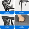 thumbnail image 6 of Dextrus Set of 6 Outdoor Dining Chair with Cushion, All-Weather Stackable Patio Bistro Chair Rope Woven Design - Gray, 6 of 10