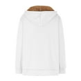thumbnail image 5 of Hoodies for Women Zip Up Long Sleeve Tunic Full Zipper Hooded Sweatshirt Casual Loose Solid Color Jacket with Hood (White L), 5 of 5