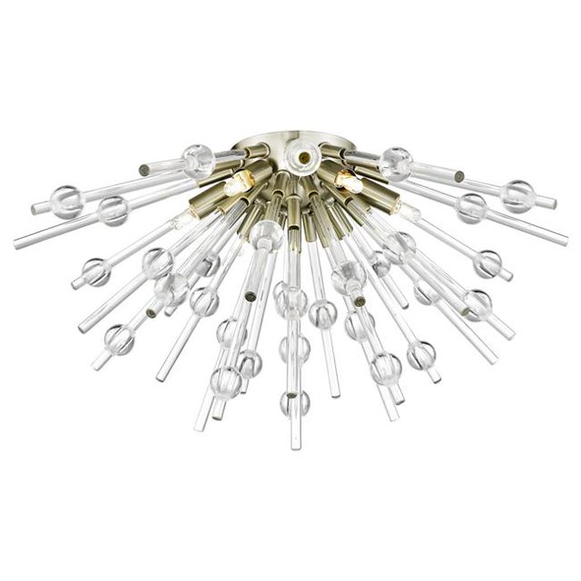 Access Lighting 63120LEDDLP-ABRZ-CLR 21 in. Burst LED 6 Light Flush Mount, Antique Bronze