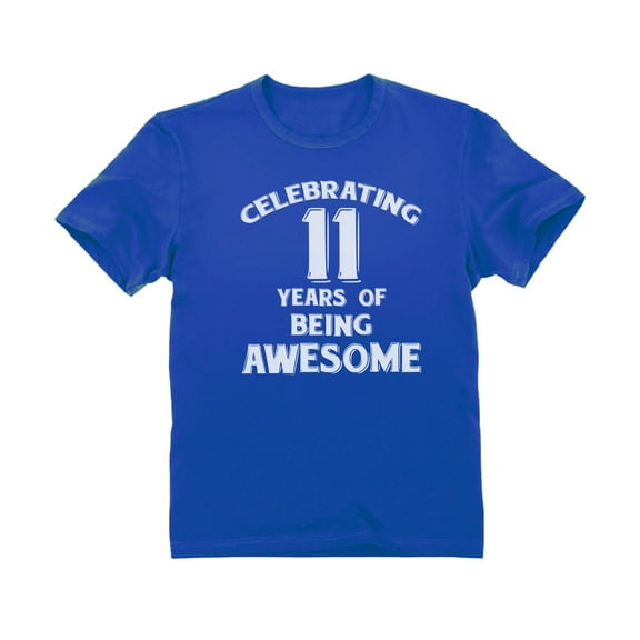 Tstars Boys Birthday Gift - 11th Birthday Graphic T-shirt - Celebrating 11 Years of Being Awesome - Unique Party Outfit - Youth Kids Birthday Shirt - Ideal Gift for Eleven-Year-Olds