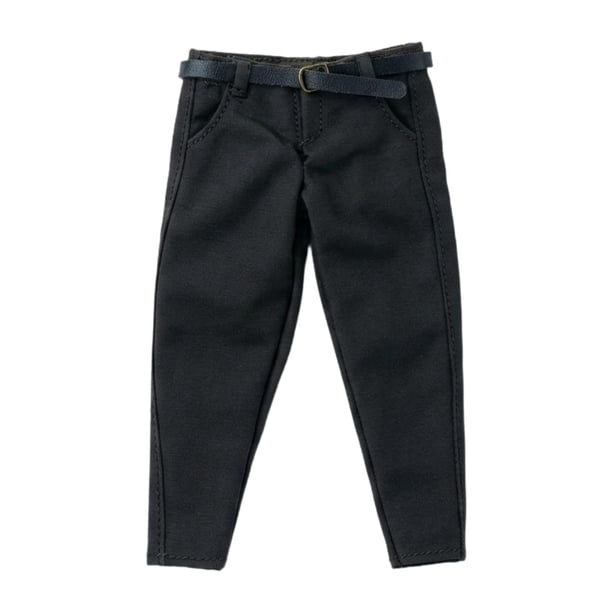 Accesorios de vestuario para figuras de acción a escala 1/12, decoración informal y elegante para cosplay, ropa en miniatura para figuras de acción Pantalón negro