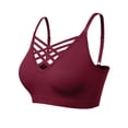 thumbnail image 3 of MixMatchy Women's Front Triple Crisscross Seamless Removable Pad Bralette, 3 of 5