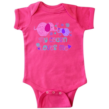 

Inktastic My Cousin Loves Me- Cute Elephants Gift Baby Boy or Baby Girl Bodysuit