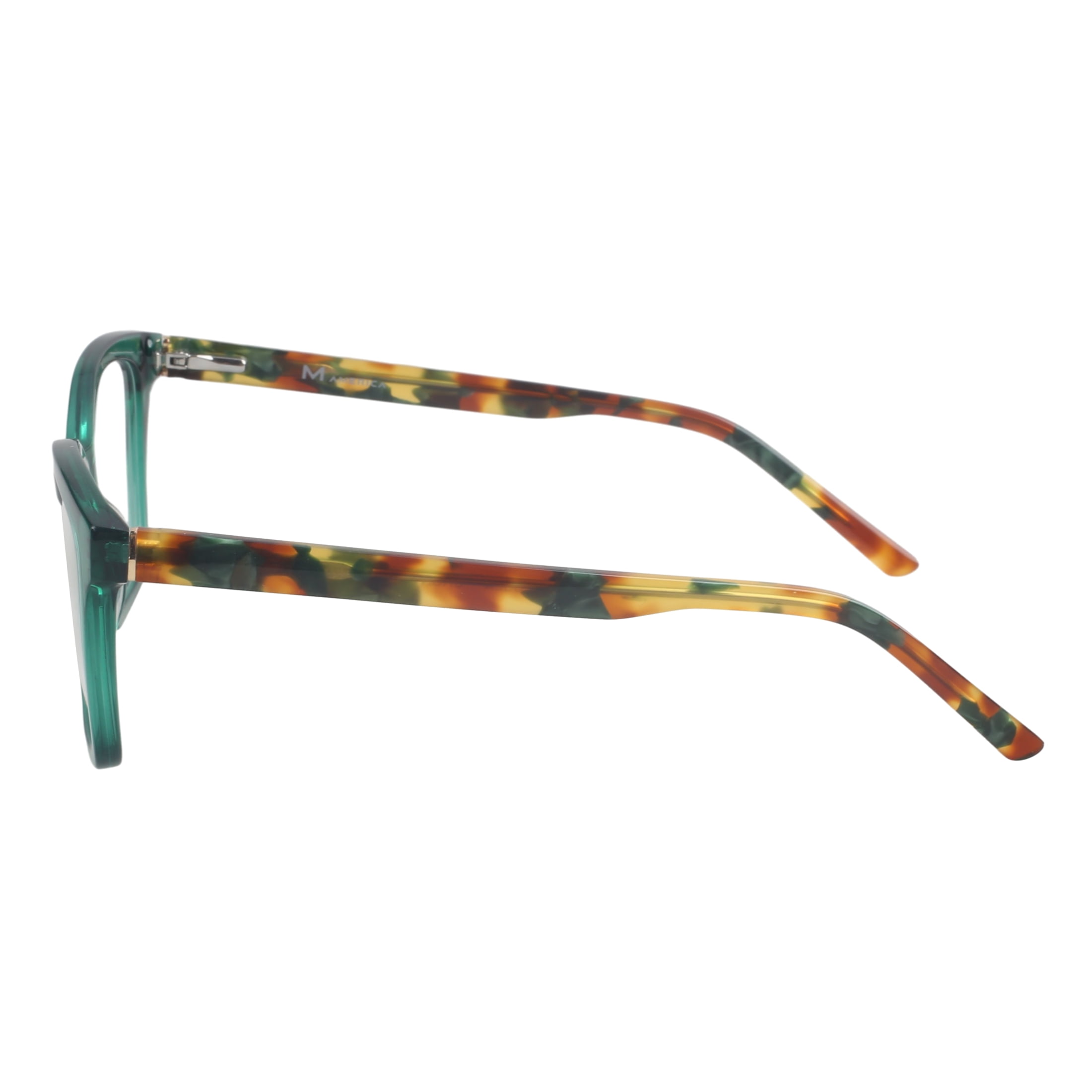 M America's Essex Women's Rx'able Eyeglasses, 54-17-140, Crystal Green Tortoise, Square Plastic Frame