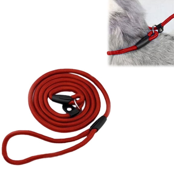 Dog Slip Leash Strap Rope Dog Training Leash Strong Slip Standard Adjustable Traction Collar Pet Nylon Leash For Small Medium Dogs,Red,S
