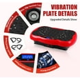 thumbnail image 6 of DMBOH Vibration Plate Exercise Machine,Portable Vibration Plate Platform for Weight Loss Home Fitness, Lymphatic Drainage, w/Resistance Bands+Remote,Red, 6 of 8