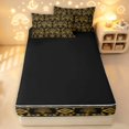 thumbnail image 4 of Homewish Black Gold Tree Of Life Zipper Full Size Comforter Sets with Fitted Sheet and 2 Pillowcases,Aztec Exotic Style Zipper Bedding Set,Black Reversible,4pcs, 4 of 8