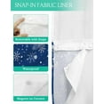 thumbnail image 3 of No Hook Shower Curtain with Snap in Liner, Christmas Snowflake Dark Blue Gradient Hotel Shower Curtains for Bathroom, Washable Shower Curtain Liner Set with Mesh Top Window, 60"x72", 3 of 6