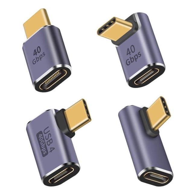 Adaptador USB C de ángulo recto Duttek 40 Gbps 100 W PD tipo C