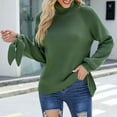 thumbnail image 5 of AOOCHASLIY Clearance Sweaters Women's Fashion Long Sleeves Turtleneck Loose Solid Color Tops Blouse Knitted Sweater, 5 of 5