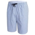 thumbnail image 2 of DAKIMOE Mens Sleep Shorts Pajama Shorts Cotton Sleeping Short Pajamas Bottoms for Men Comfy Mens Board Shorts Sleepwear Lounge Bottom, Blue Plaid, M, 2 of 10