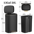 thumbnail image 6 of KSSKSS 13 Gallon Trash Can with Lid,Fingerprint-Proof Stainless Steel Kitchen Trash Can with Soft-Close Lid and Removable Inner Bucket,Black, 6 of 9
