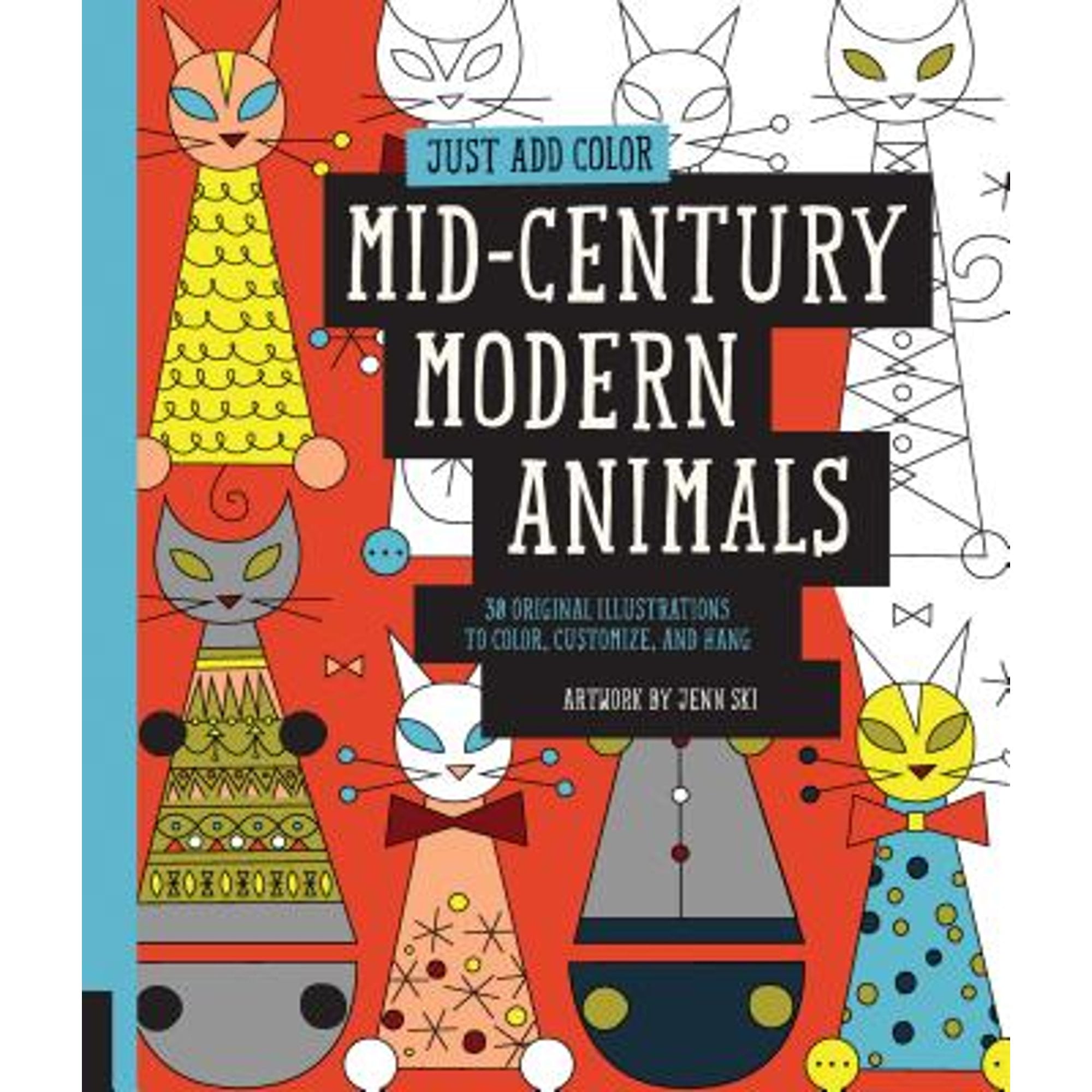 MidCentury Modern Animals 30 Original Illustrations to Color