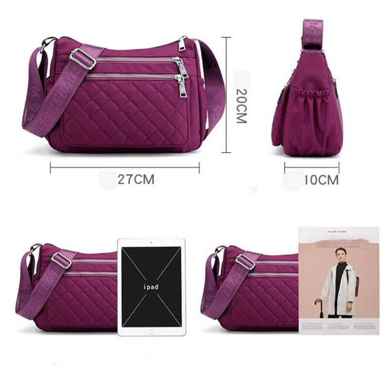 Laidan Fashion Women's Shoulder Bag Nylon Messenger Bag,Red, Size: 20
