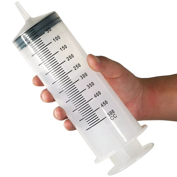 ACDANC Reusable Plastic Hydroponics Nutrient Measuring Syringe, Scientific Labs and Dispensing Multiple Uses Measuring Syringe Tools (500ML)
