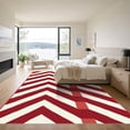 thumbnail image 3 of ODIKA 3'x5' Machine Washable Non-Slip Area Rug, Geometric Red High Traffic Rug, Red, 1097566, 3 of 7