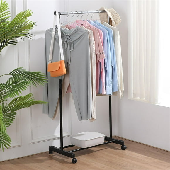 Pntutb Rangement pour la Maison Liquidation Porte-Vêtements avec Roulettes Hauteur du Porte-Vêtements Chariot à Vêtements Séchoir à Vêtements Armoire Roulante Porte-Manteau Simple de Style Tube Grande Économie