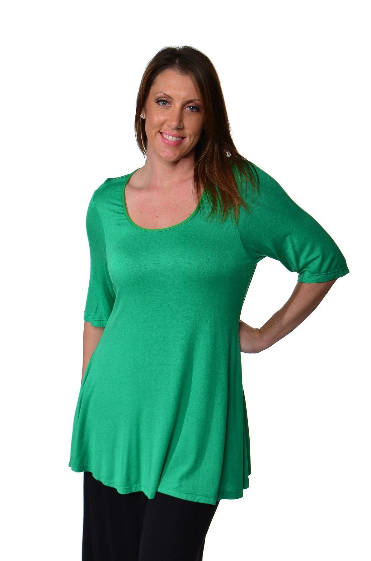 Women's Plus Size Elbow Sleeve Tunic