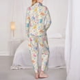 thumbnail image 6 of Wukai Flower Color Rabbit Print Women's Pajama Set - Soft Long Sleeve Sleepwear for Comfort and Style-X-Large, 6 of 9