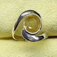 thumbnail image 1 of Bague Saphir Jaune Naturel, Bague Pierre d'Anniversaire, Ensemble de Bagues Réglables avec Lunette, Bague en Pierre de Gemmage, Bague Simple, Usage Astrologique, 1 of 3