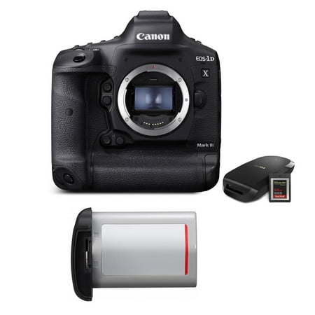 Canon EOS-1D X Mark III DSLR Camera Body with CFexpress Card & Reader Bundle Kit - With Essential Kit, Canon LP-E19 Lithium-Ion Battery Pack
